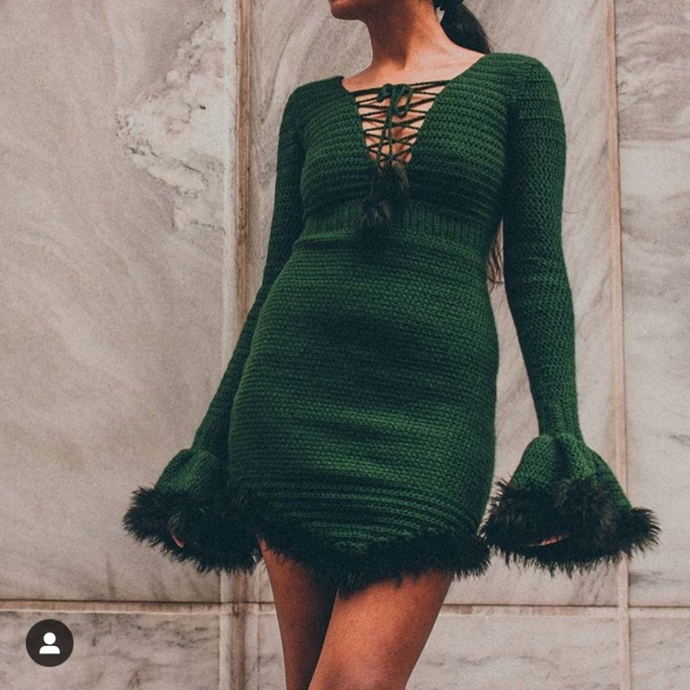 Handmade custom knitted dress